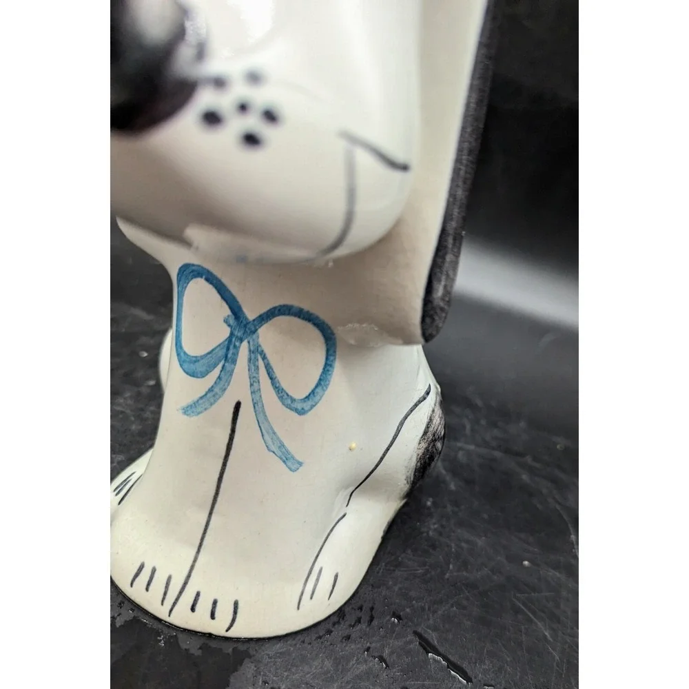 Vintage Whimsical Anthropomorphic Dog Puppy Ceramic Coin‎ Bank Figurine 7.5